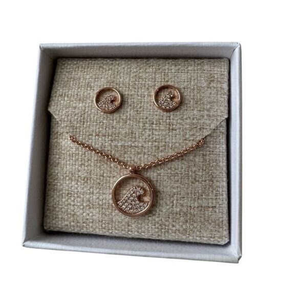 Pura Vida Pave Wave Necklace & Earring Set - Picture 5 of 5